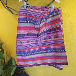 Bonjour Vintage Wrap Boho Button Skirt